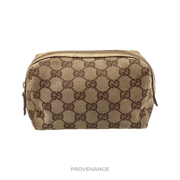 🔴 Gucci GG Canvas Zip Pouch - Brown  Ivory - Picture 2 of 10